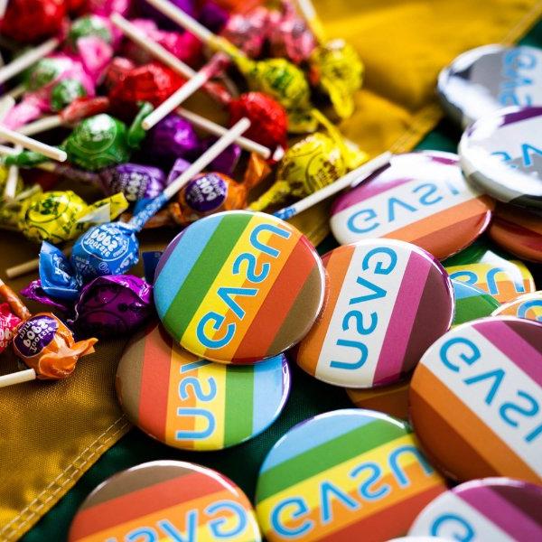 Image of LGBTQ & GVSU buttons