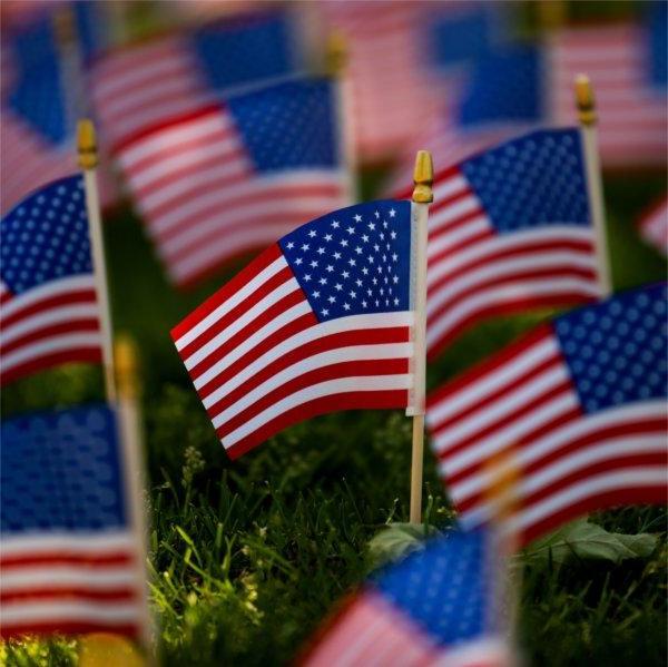 Photo of U.S. flags